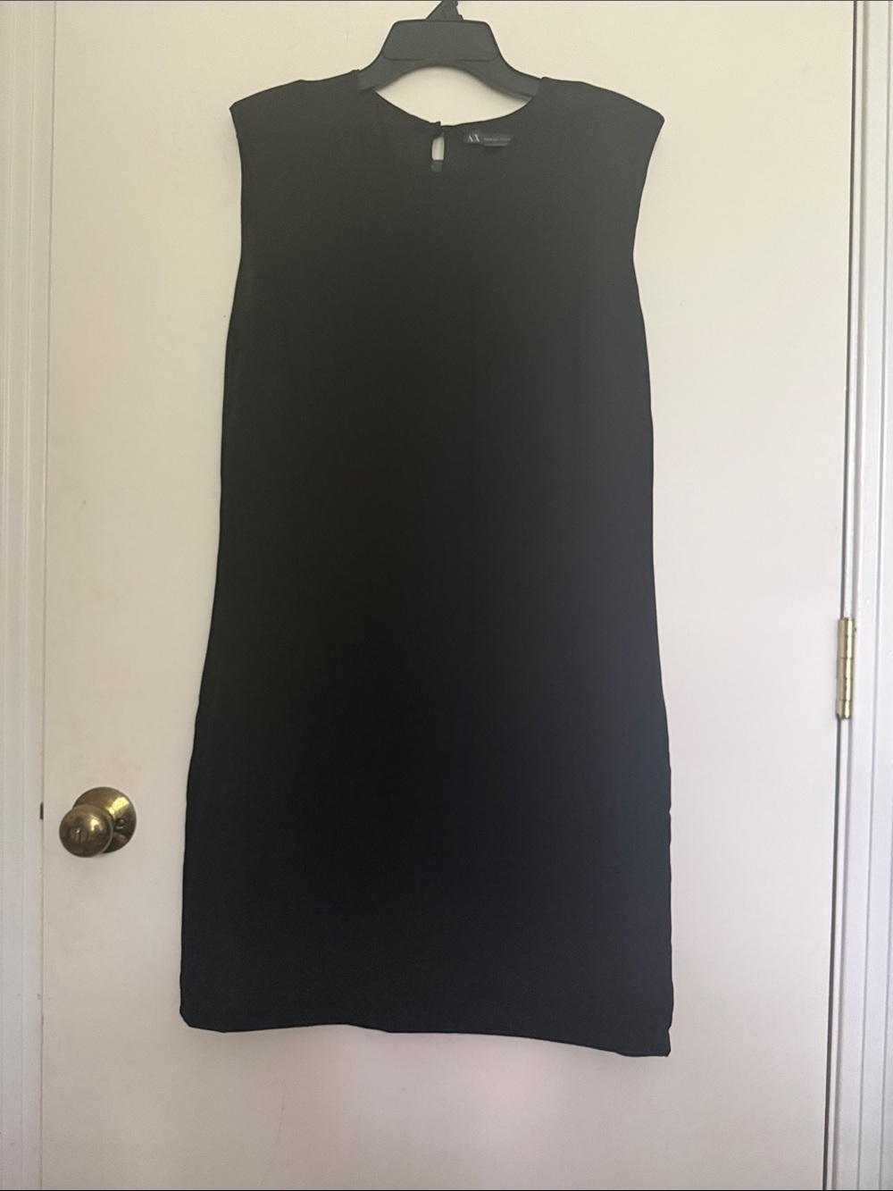 Armani Exchange Black Sleeveless Mini Shift Dress